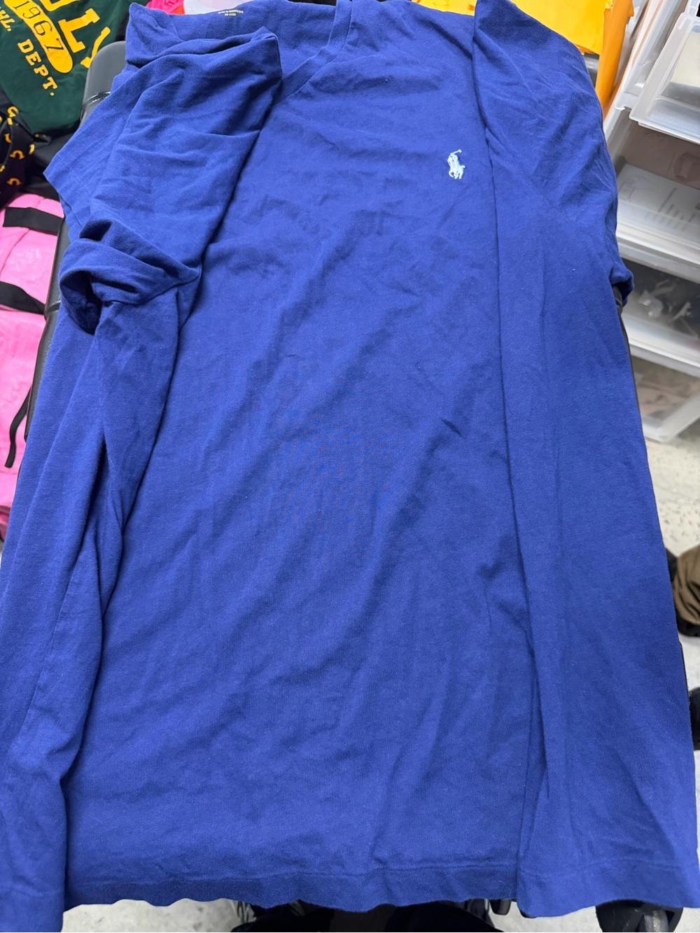 Ralph Lauren Long Sleeve V-Neck Tee in Royal Blue size 2x big
